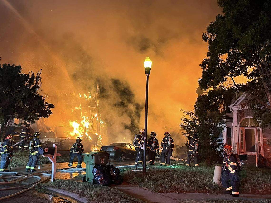Members of the Columbia Fire Department battle a 2-Alarm fire.
