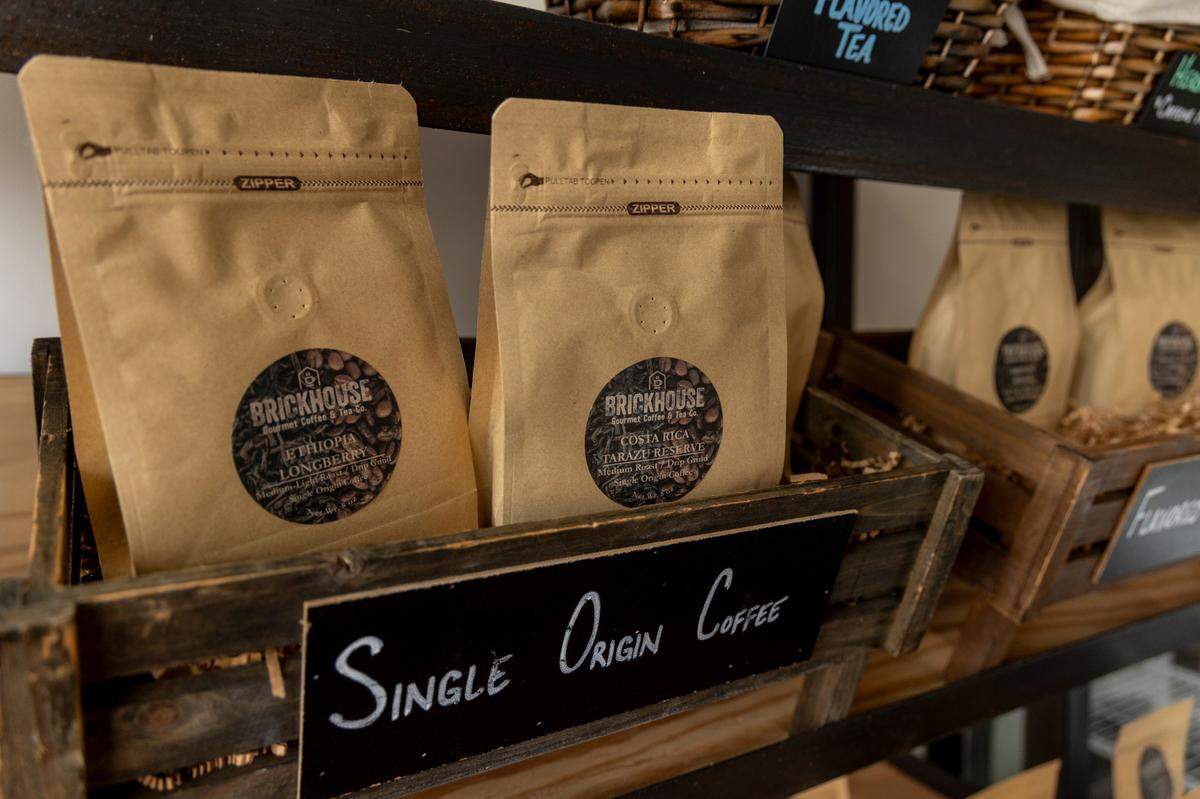 Specialty coffee and teas are available for sale at Brickhouse Gourmet Coffee and Tea in West Columbia.