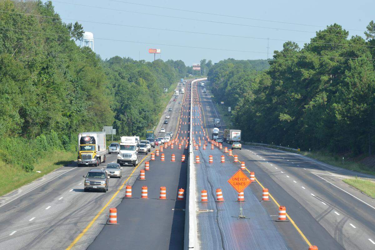 Paving and widening on Interstate 26 east of Columbia, S.C. Photo taken on Aug. 13, 2015.