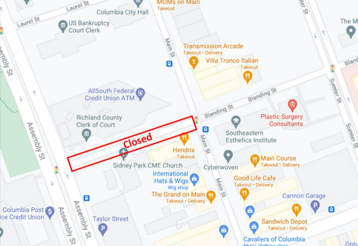 A section of a busy road in downtown Columbia will be closed for repairs.