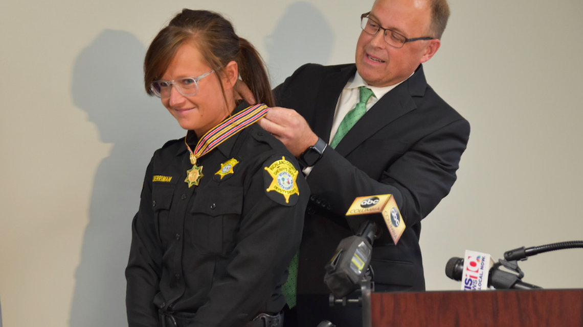 Richland County Deputy Sarah Merriman recieved an award from the U.S. Attorney’s Office.