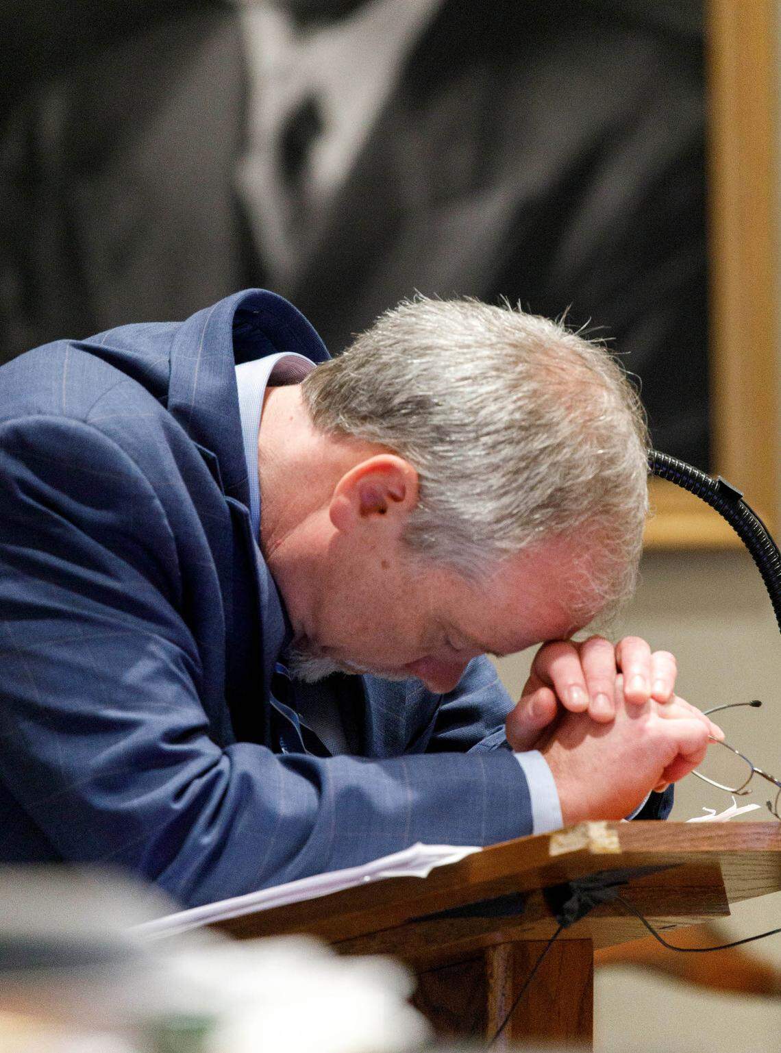 Prosecutor Creighton Waters cross examines Alex Murdaugh during Murdaugh’s murder trial at the Colleton County Courthouse in Walterboro, Thursday, Feb. 23, 2023. Grace Beahm Alford/The Post and Courier/Pool