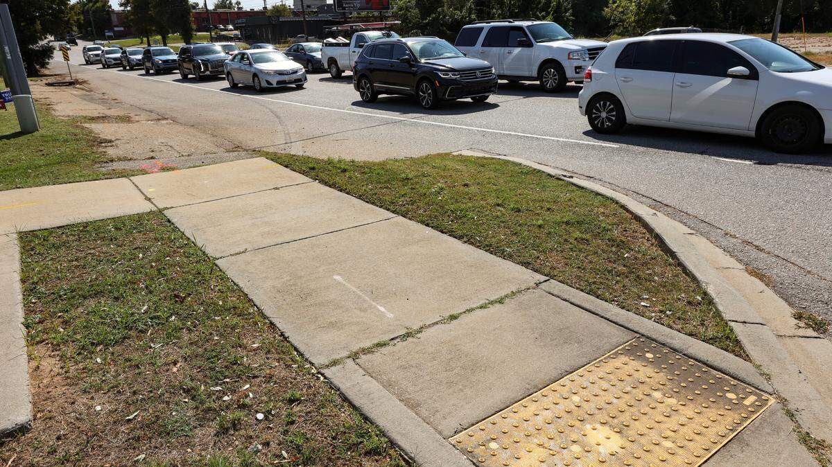 A project slated for funding through the Richland County Penny Tax for 2012 was to put in sidewalks along Huger Street. Here the sidewalk comes to an end near the intersection of Huger and Gervais streets.