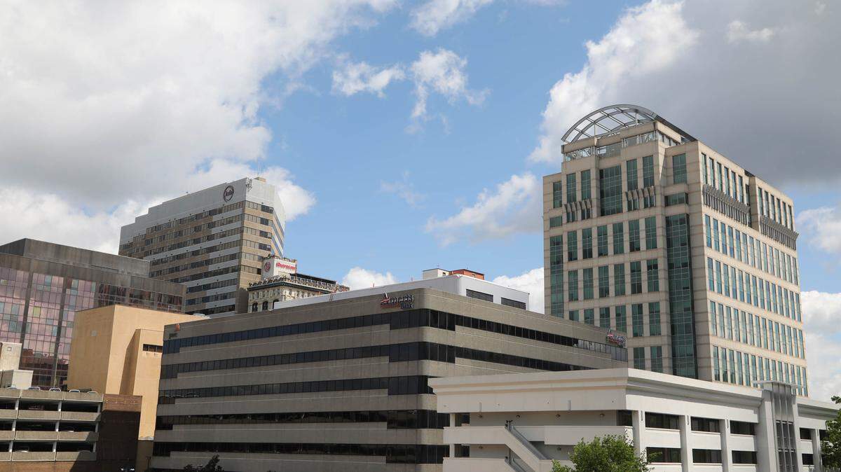 Downtown Columbia buildings The Hub and the Meridian