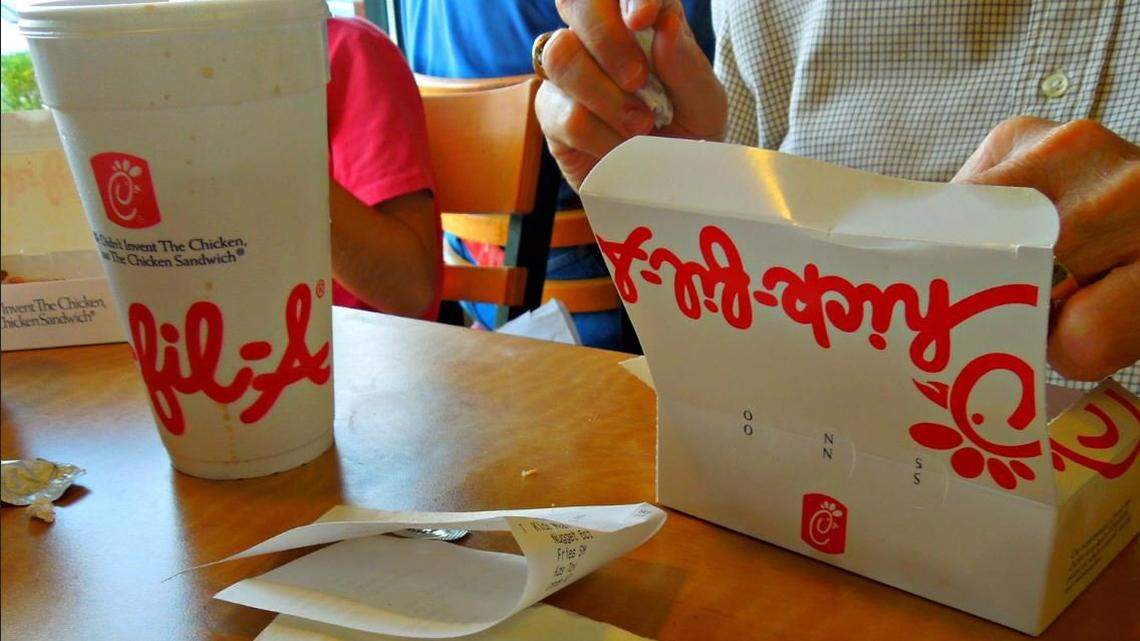 This file photo shows food at a Chick-fil-A.