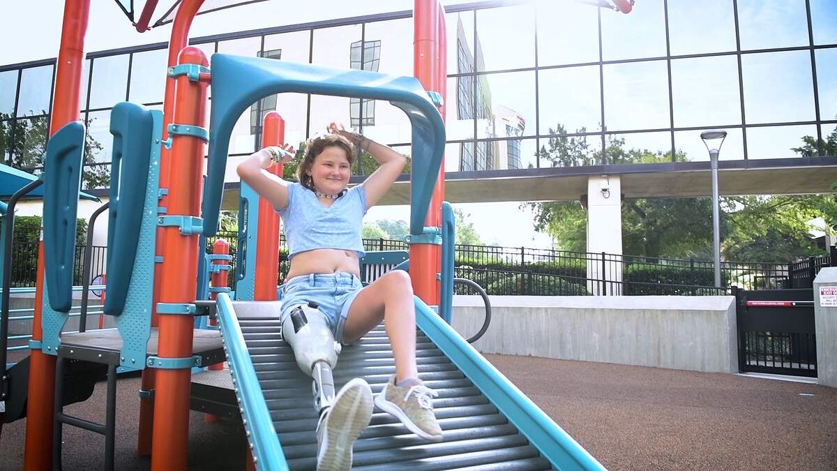 An image of Emily Prince, who was recently treated for cancer by Prisma Health. A video produced about her care won an Emmy.