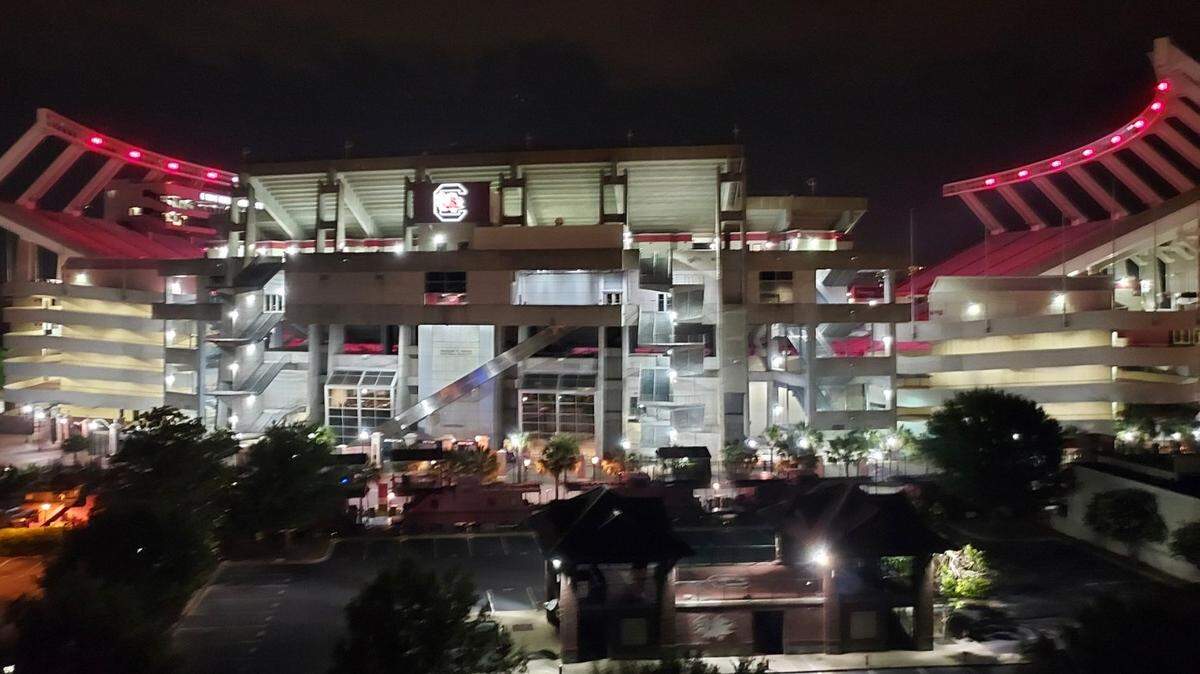 Williams-Brice Stadium will have new LED lights with garnet flashing capabilities for the 2022-2023 season.