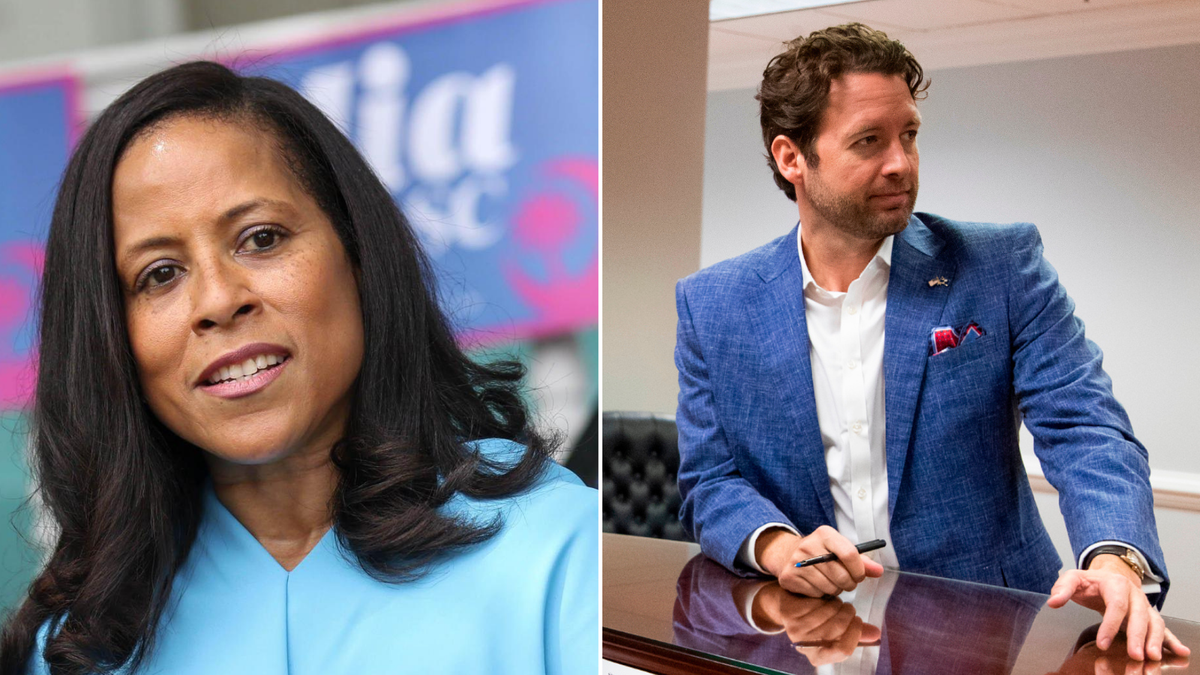 South Carolina Democratic candidates for governor state Sen. Mia McLeod, D-Richland, left, and former U.S. Congressman Joe Cunningham, D-Charleston