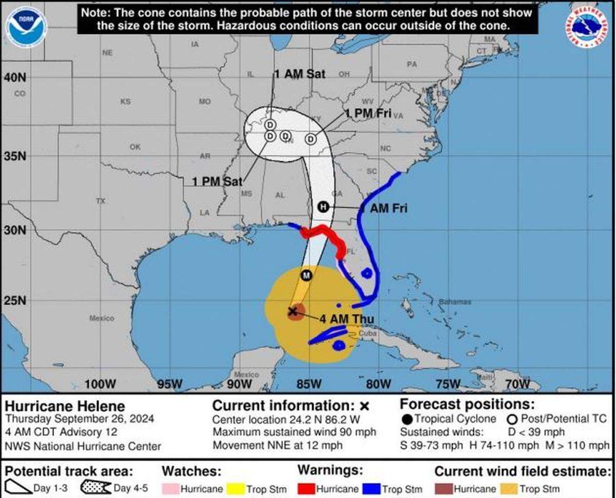 Hurricane Helene is forecast to impact South Carolina.