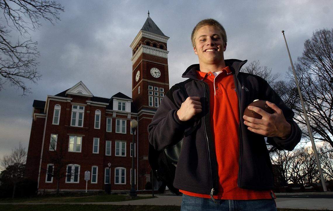 From February 2007: Willy Korn, in front of Tillman Hall at Clemson as a freshman