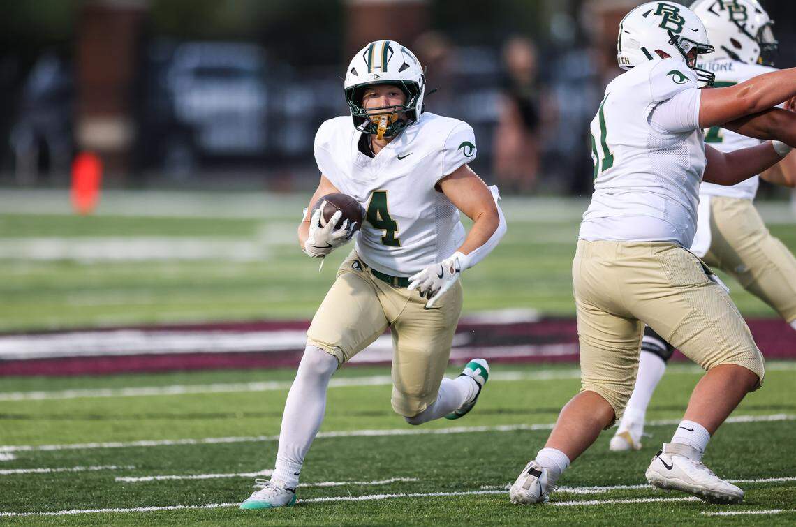 Hayden Myers of River Bluff carries the ball during Brookland-Cayce’s game against River Bluff in Cayce on Aug. 29, 2025.
