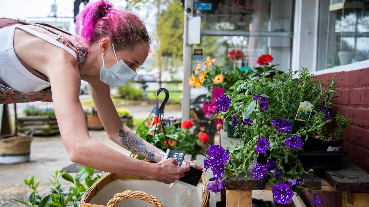 Elizabeth Williams at Leaf Lover’s Plant Shop in Lexington, South Carolina on Friday, March 26, 2021. Williams plans on making her boutique into a community space where people can learn about plants.