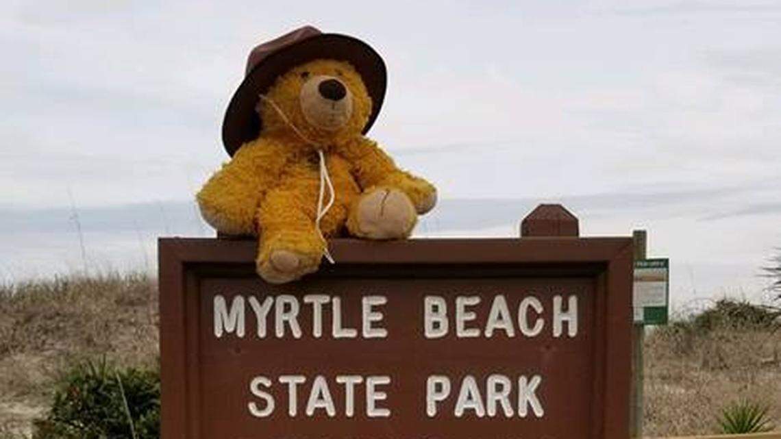 Before returning a lost teddy bear to a Columbia boy, South Carolina State Park rangers took pictures of the stuffed animal’s adventure.