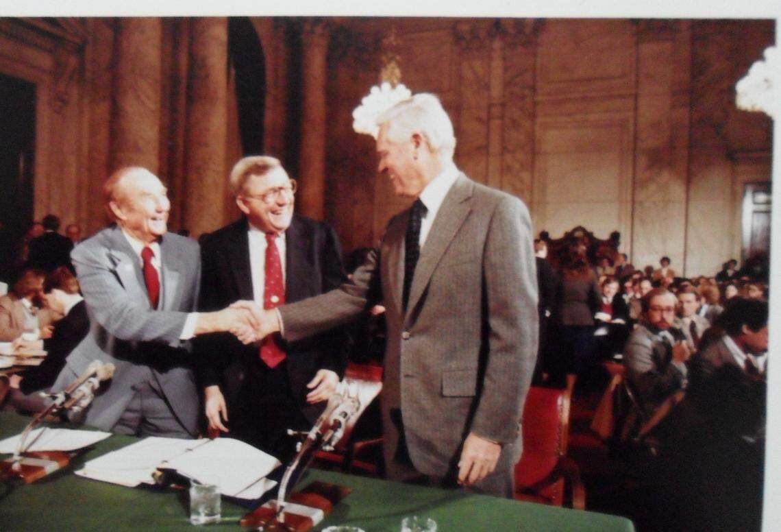 S.C. politicans Strom Thurmond, Jim Edwards, Fritz Hollings