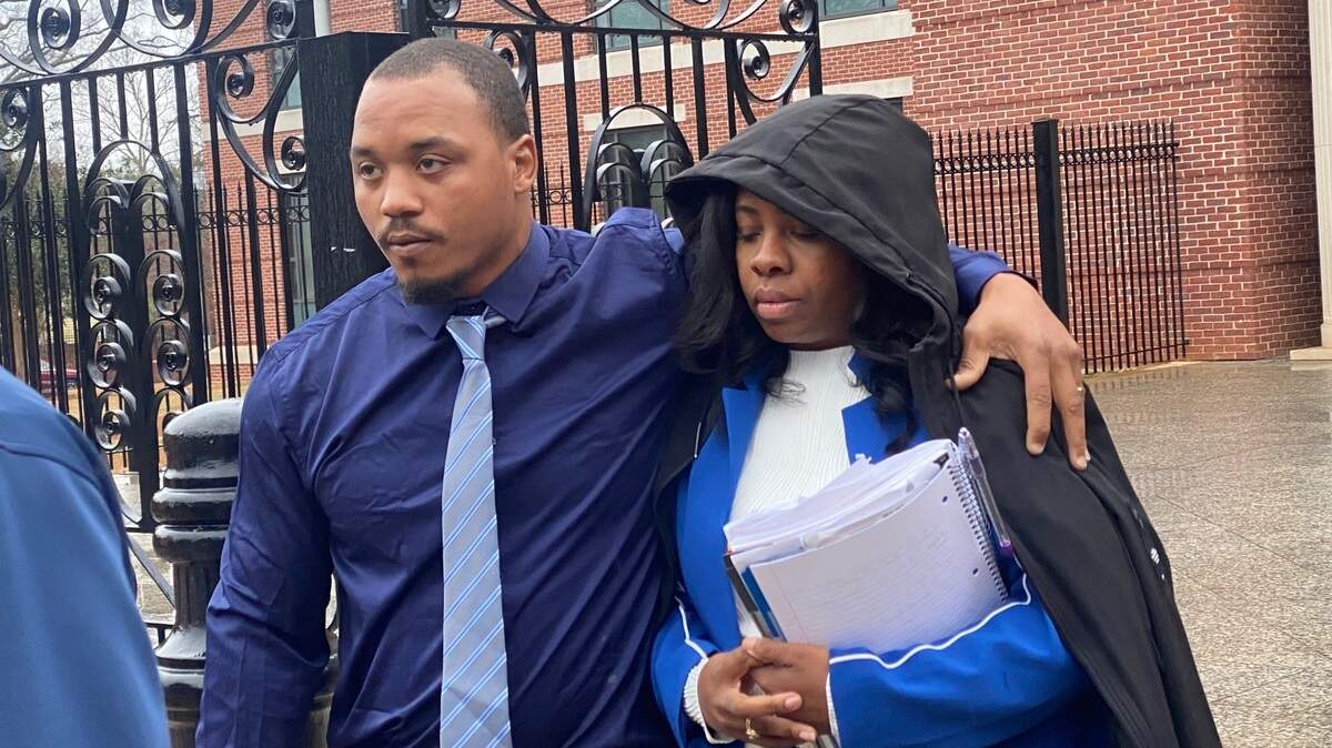 Ashley Ingram (right) leaves the federal courthouse in Columbia on Tuesday, Feb. 11, 2025, after being sentenced to two years in prison for stealing more than $500,000 from Habitat for Humanity.