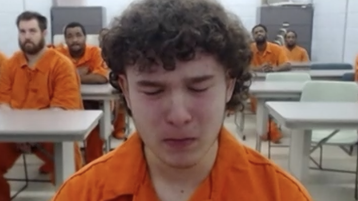 Caleb Kennedy appearing at a bond hearing on a charge of felony DUI with death on April 28, 2022.