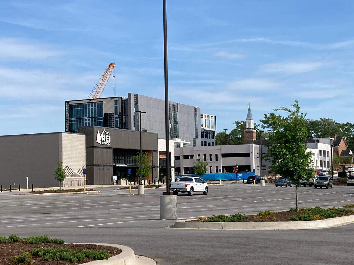 The REI outdoors store is part of the Bull Street development in Columbia. Trees were cut down to make room for the store.