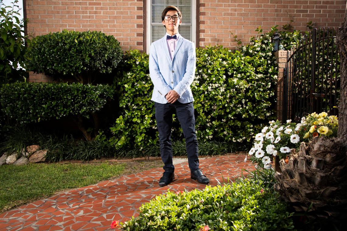 Khai Truong, a senior at Brookland-Cayce High School, poses for a portrait outside his home on May 5, 2020. Truong is disappointed to miss prom, but is more disappointed he is not able to say goodbye in person to teachers and friends before going to college in the fall.