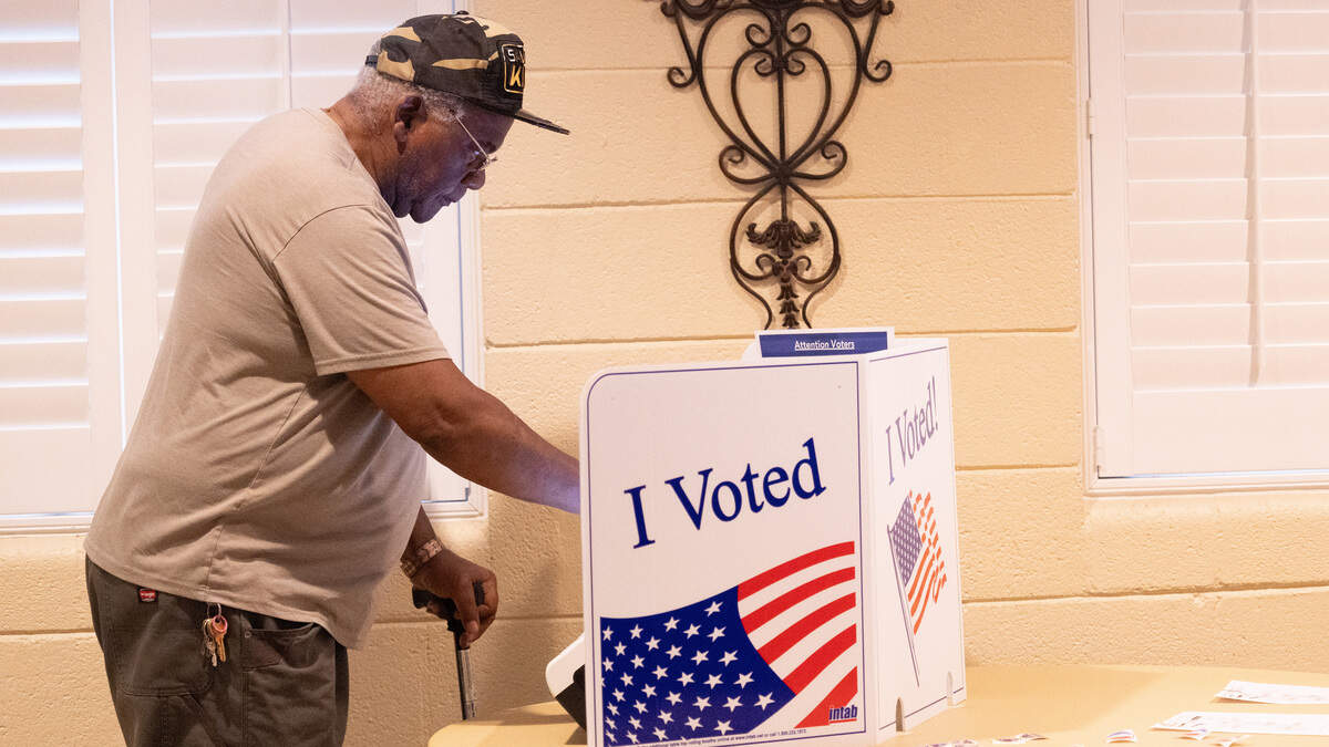 Larry Rogers votes Tuesday at Cayce Presbyterian Church during South Carolina’s primary election.