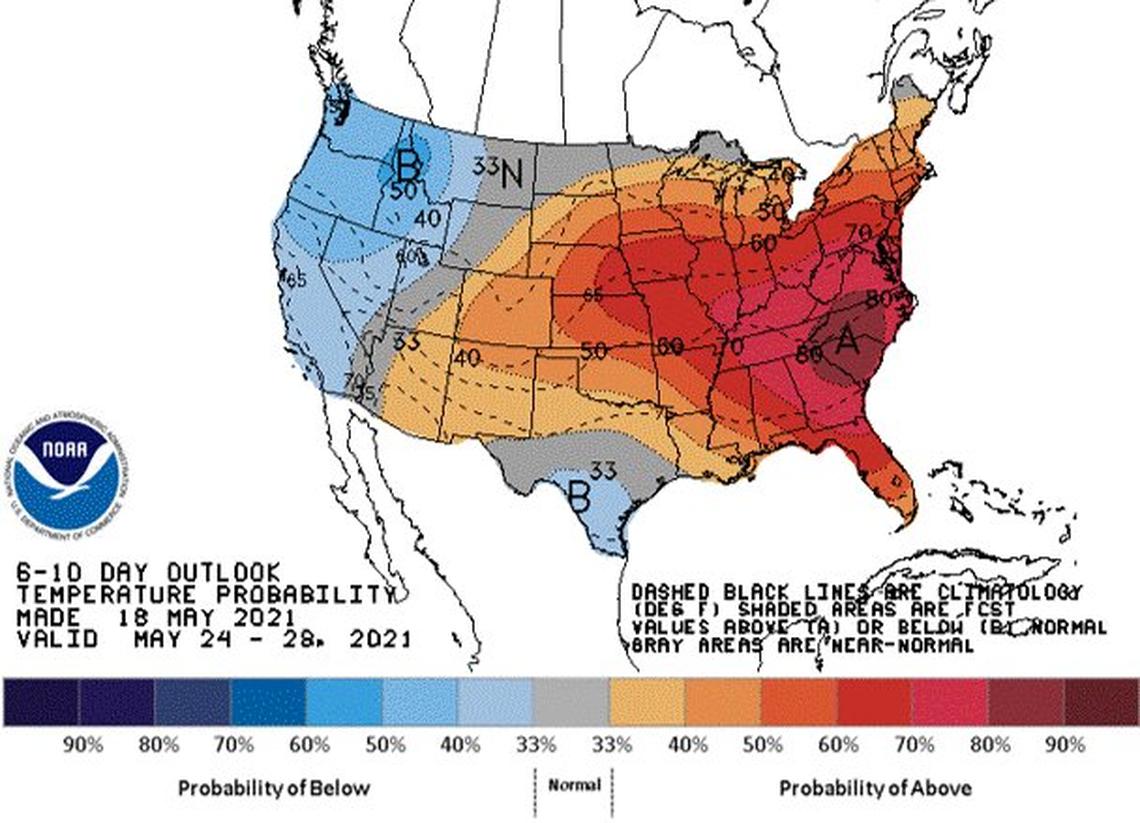 Temperatures are expected to rise above average levels, according to the National Weather Service.
