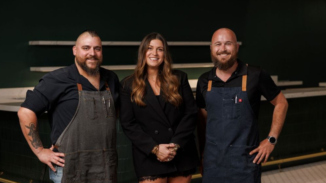 Melrose Market, an upcoming restaurant and market on Gervais Street in Columbia, will be led by, from left, executive chef Josh Rogerson, general manager Kaitlin Broome McCrackin, and sous chef Alex Runyan.
