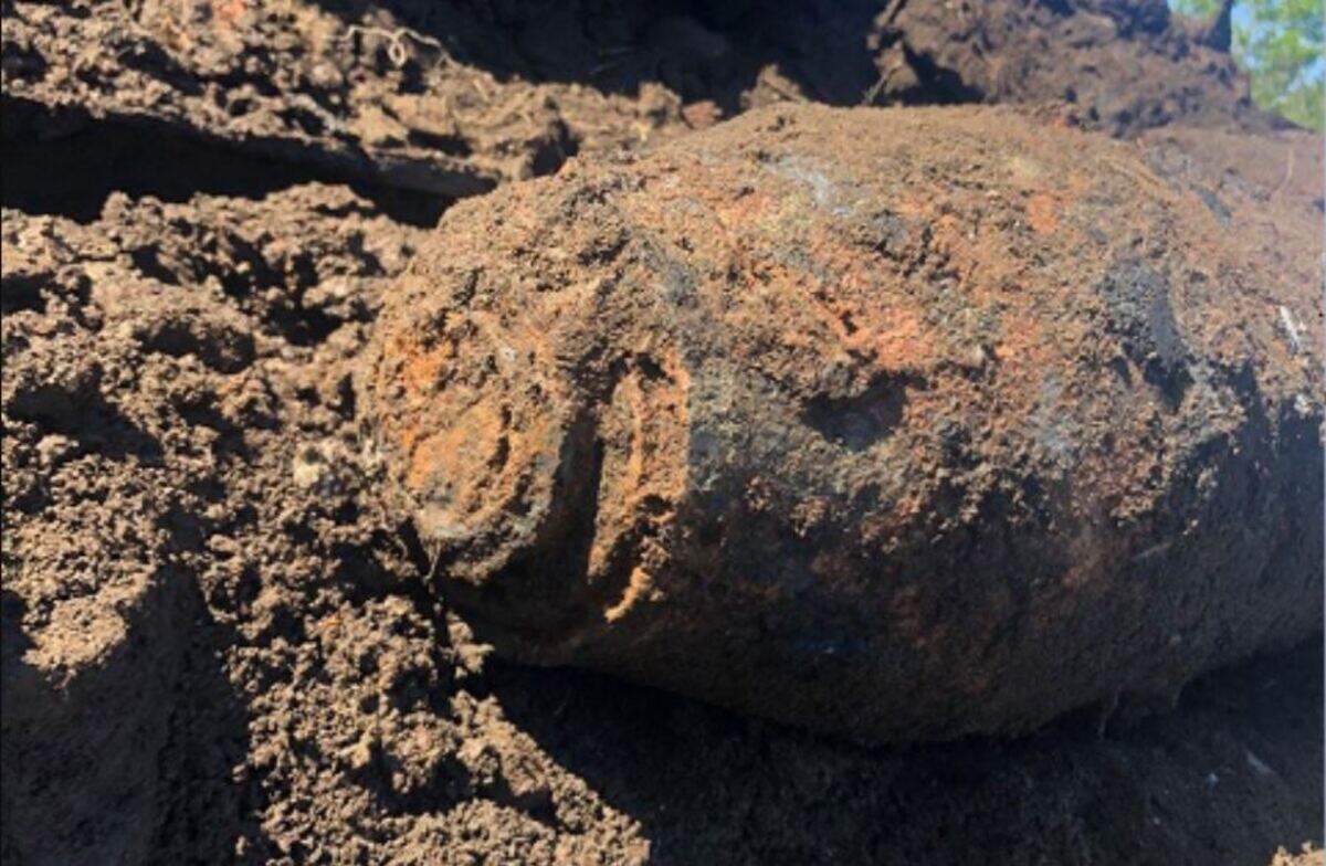 Construction workers found what appears to be an old military explosive in Charleston.