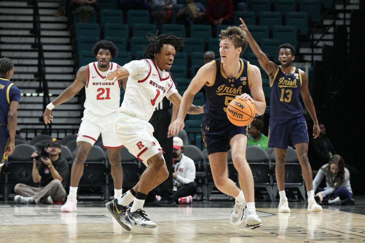 New Clemson transfer guard Cole Certa (5) averaged 19.3 points across the last nine games of his sophomore season Notre Dame.