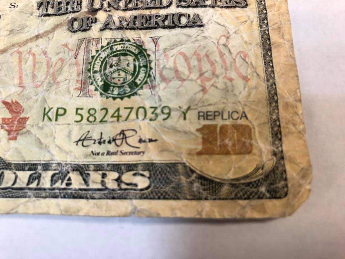 Someone turned in movie prop money to police in South Carolina after receiving it as change.