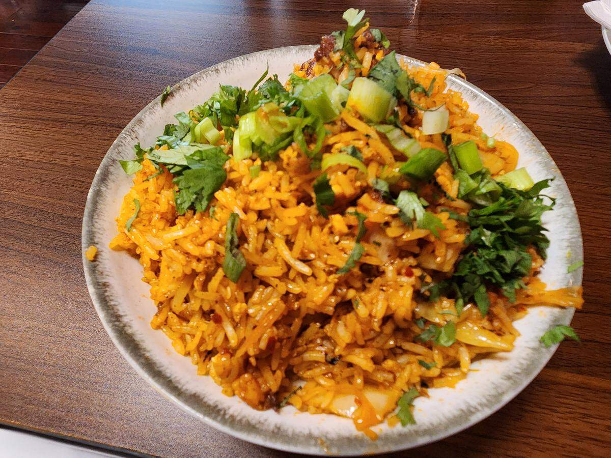 The Schezwan fried rice at Vedha Indian Cafe in Lexington, SC.