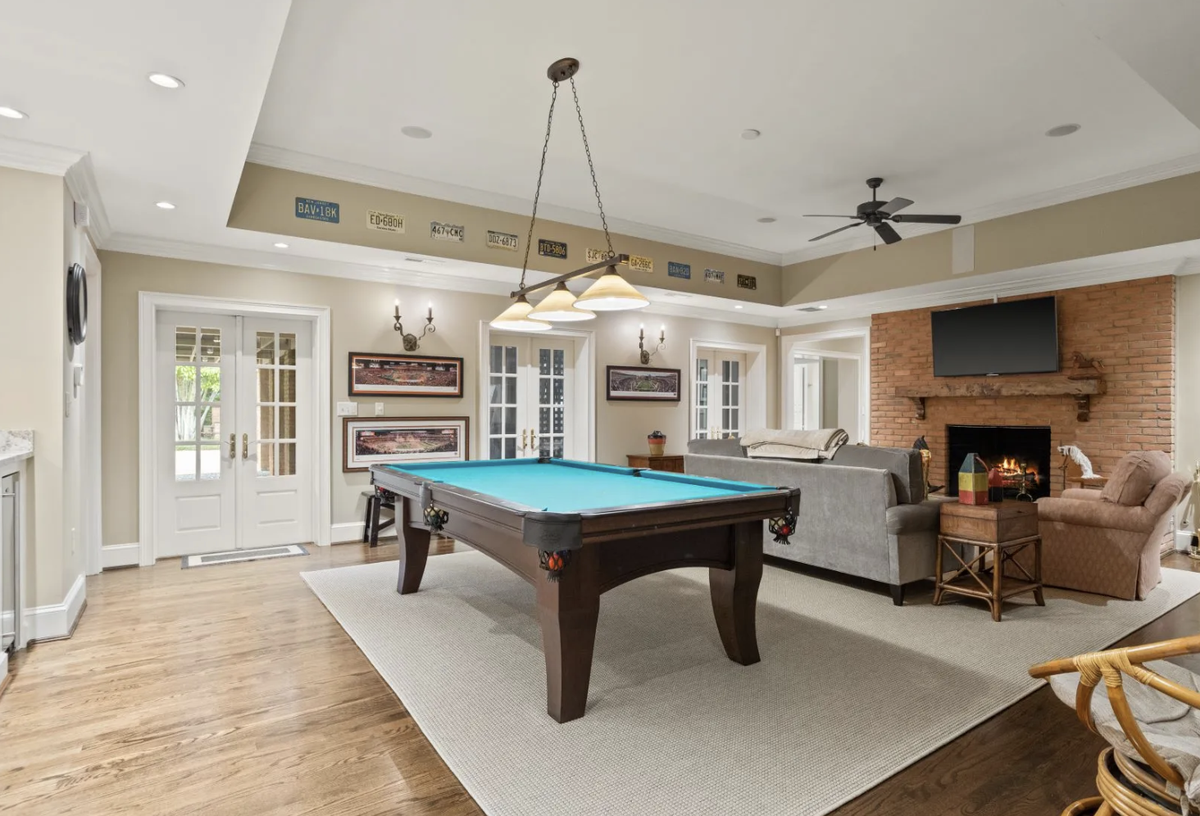 The basement there has a wine cellar, billiards room, and an en-suite guest room.