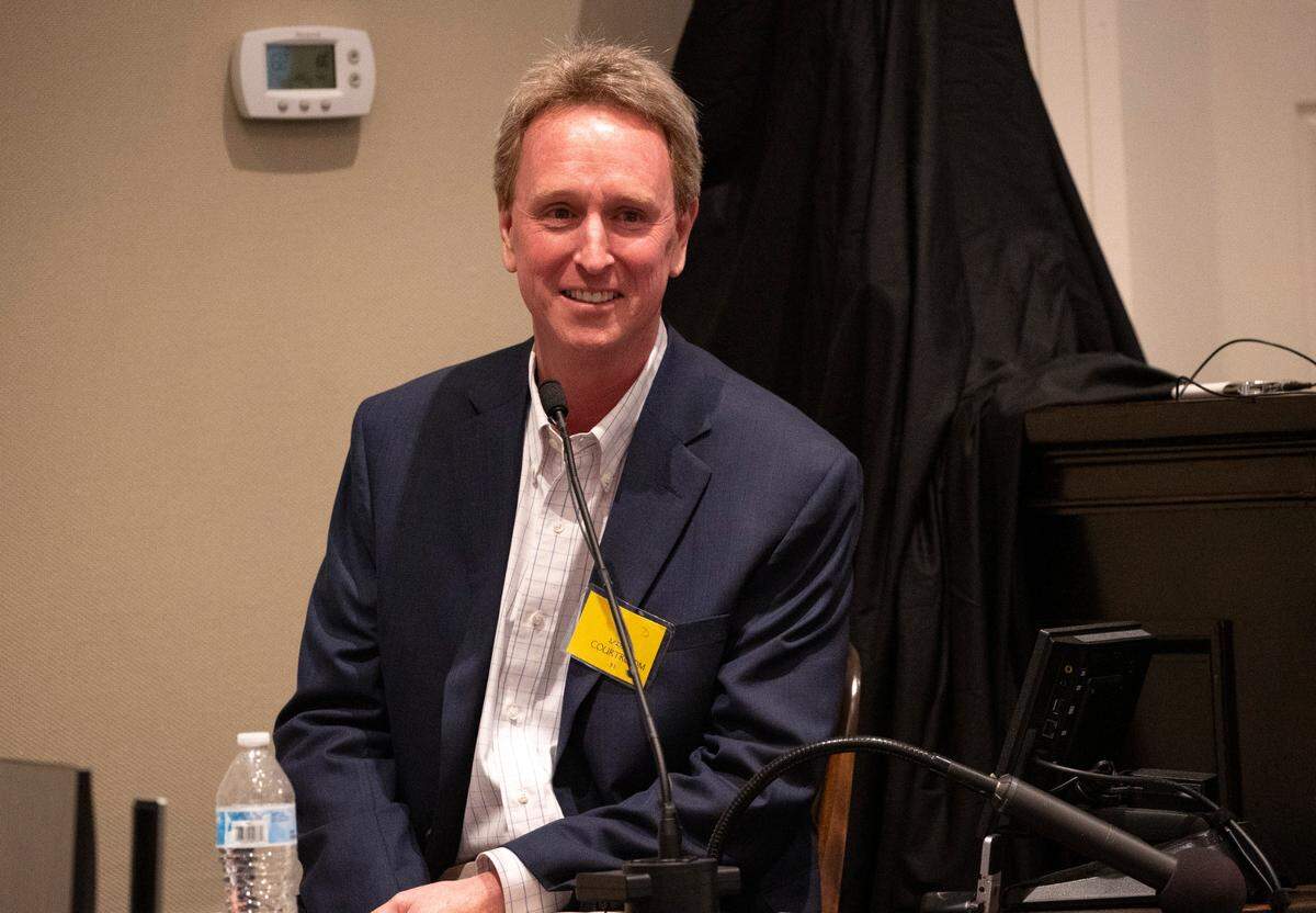 John Marvin Murdaugh, younger brother of Alex Murdaugh, gives his testimony by defense attorney Jim Griffin during the Alex Murdaugh double murder trial at the Colleton County Courthouse in Walterboro on Day 25 of Monday, Feb. 27, 2023. Andrew J. Whitaker/The Post and Courier/Pool