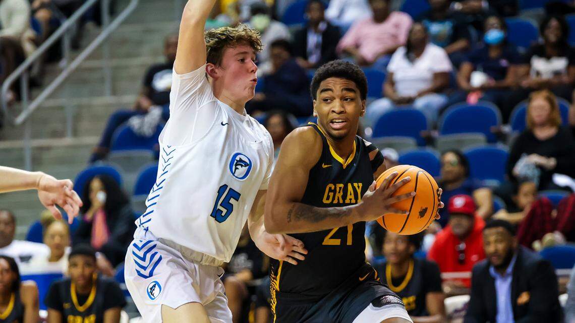 Oceanside Collegiate and Gray Collegiate competed in March for the Class 2A boys basketball state championship. The two schools will compete again Saturday for the 2A boys soccer title.