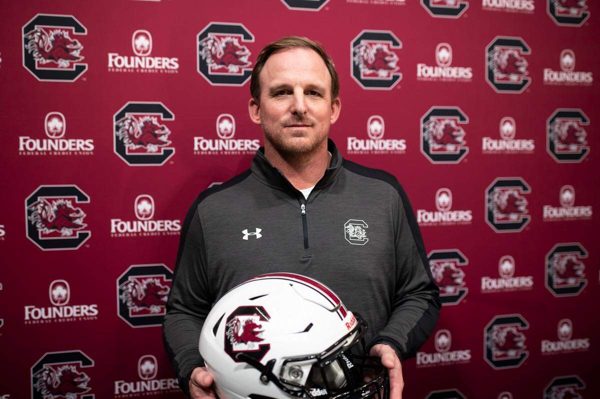 South Carolina offensive coordinator Marcus Satterfield shortly after he was hired by the Gamecocks.