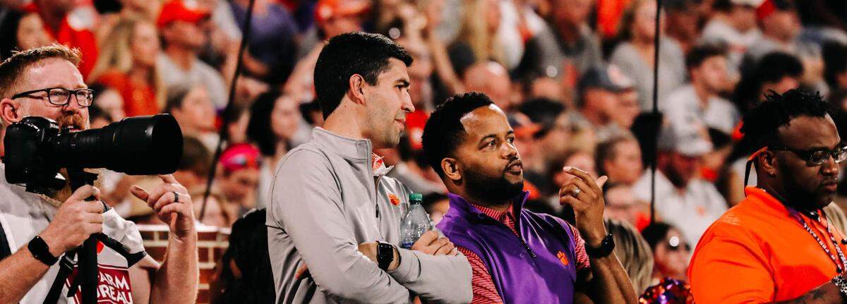 Clemson athletic director Graham Neff (left) and deputy athletic director Kevin White.