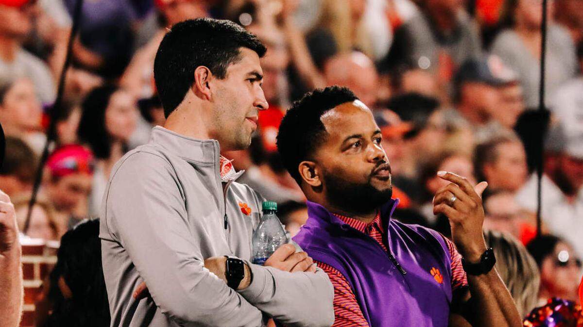 Clemson athletic director Graham Neff (left) and deputy athletic director Kevin White (right)