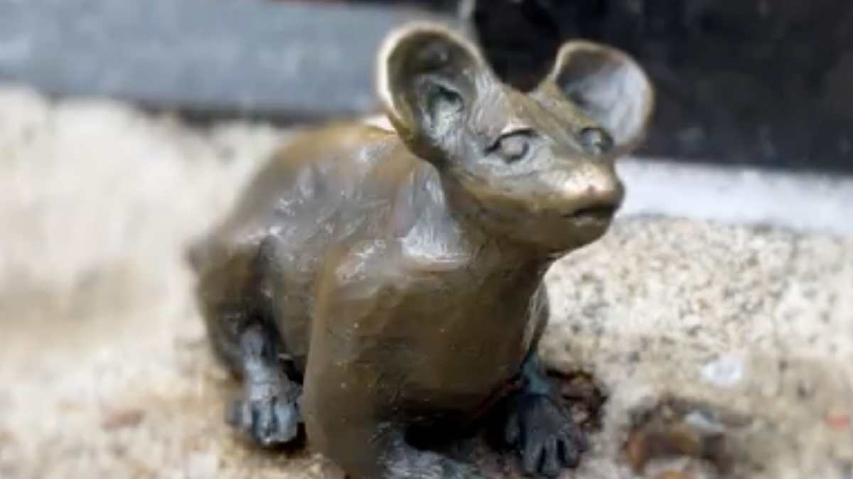 Zan Wells sculpted the mice after Jim Ryan came up with the idea of placing nine of them on Main Street in Greenville.