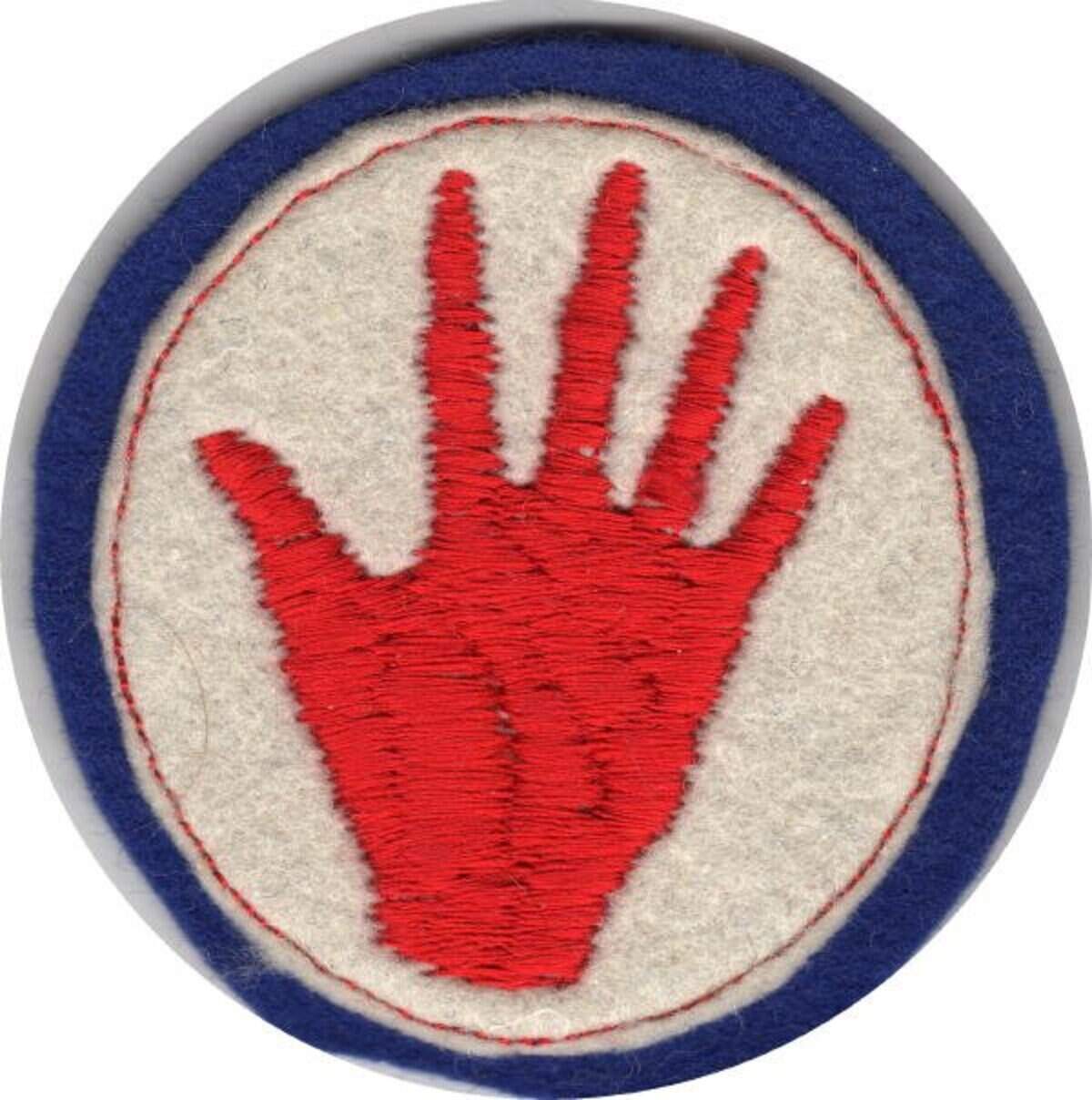 A  “Red Hand” patch representing Cpl. Freddie Stowers’ 371st Infantry Regiment, which trained at fort Jackson and foughtin  France.