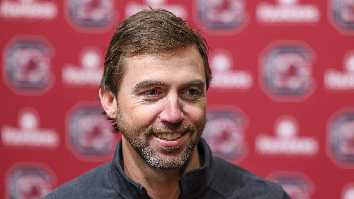 South Carolina offensive coordinator Kendal Briles is seen following a press conference in Columbia on Friday, December 12, 2025.


