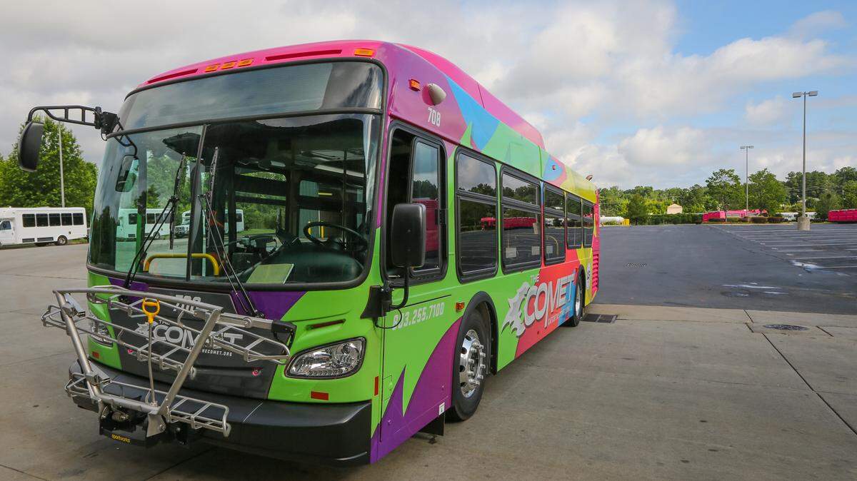 The new, high-tech buses that are being rolled out by The COMET bus system feature security cameras, UBS ports, free WiFi, an automated sound system that announces stops and smartphone-connected boxes to pay bus fares. 6/16/17
