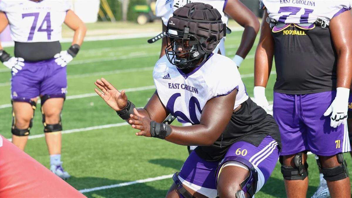 East Carolina offensive lineman Emmanuel Poku