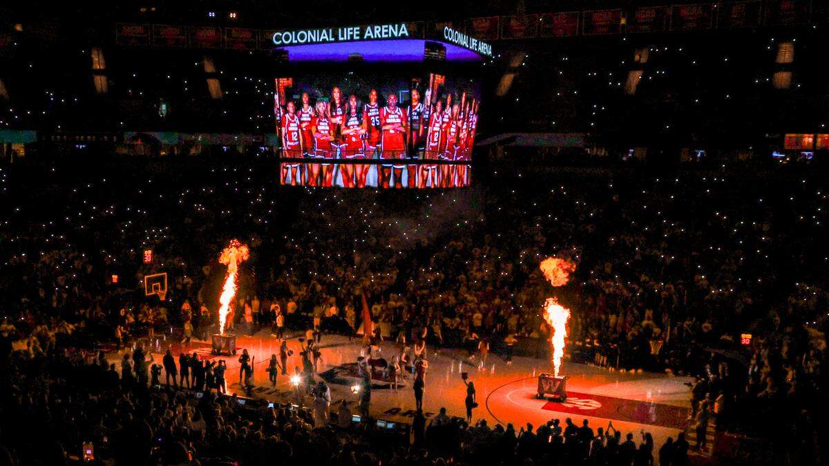 South Carolina hosts UConn on Feb. 16.