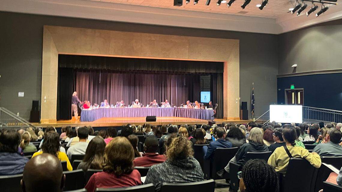 The Richland School District 1 school board convenes at Hopkins Middle School on October 24, 2023.