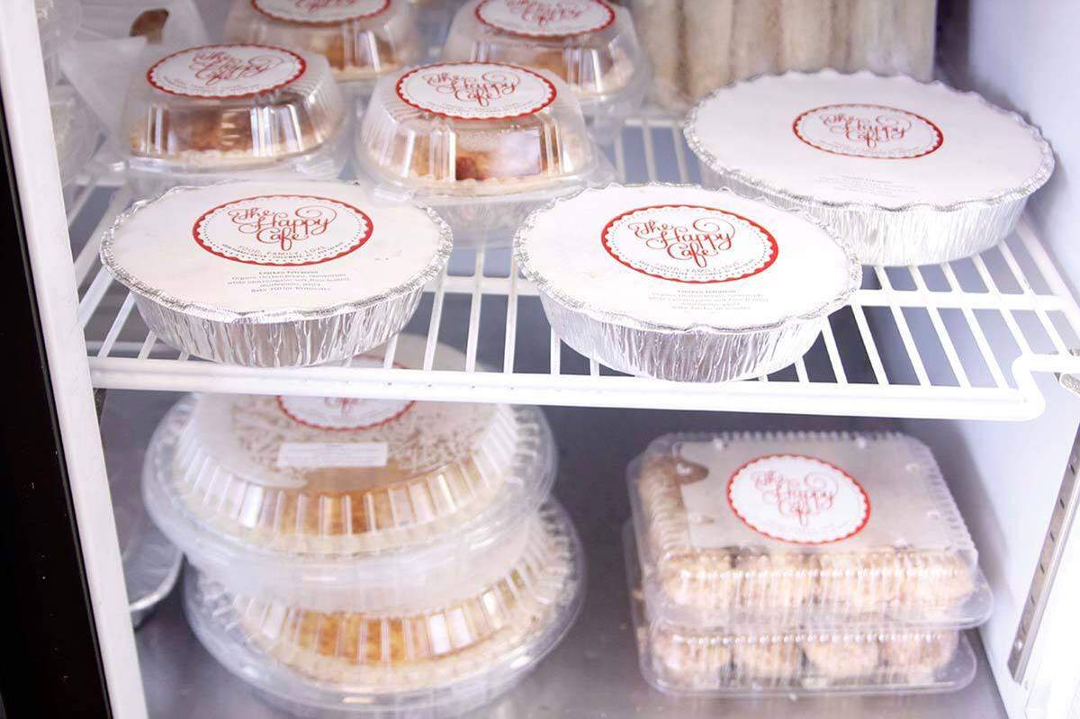 The Happy Cafe features fresh soups, salads and sandwiches for lunch and a grab-and-go section of heat-and-serve items and casseroles.