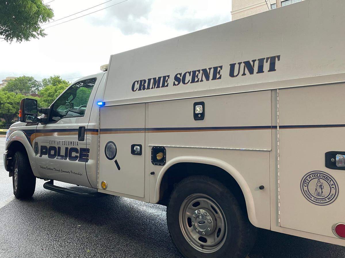 Columbia Police Department’s crime scene unit was at a shooting on Greene Street in Five Points.