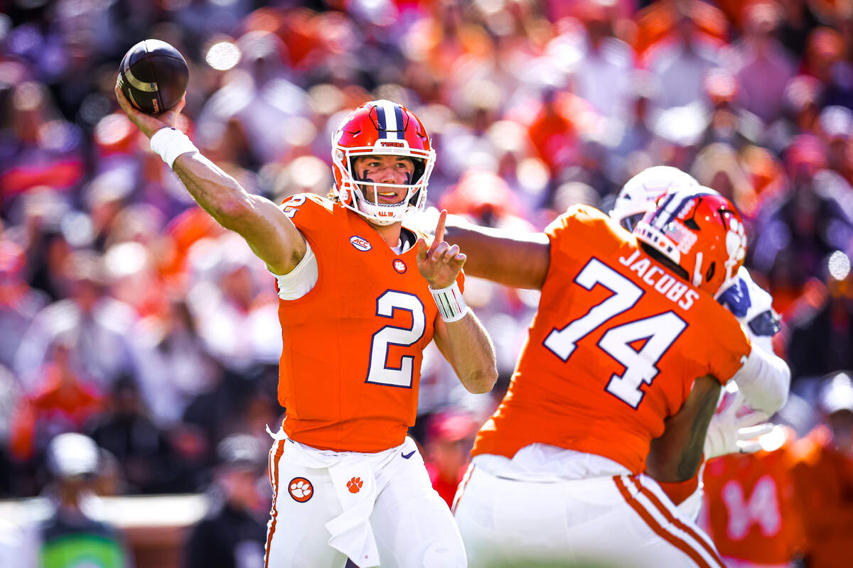 Clemson quarterback Cade Klubnik (2) vs. Duke on Nov. 1, 2025