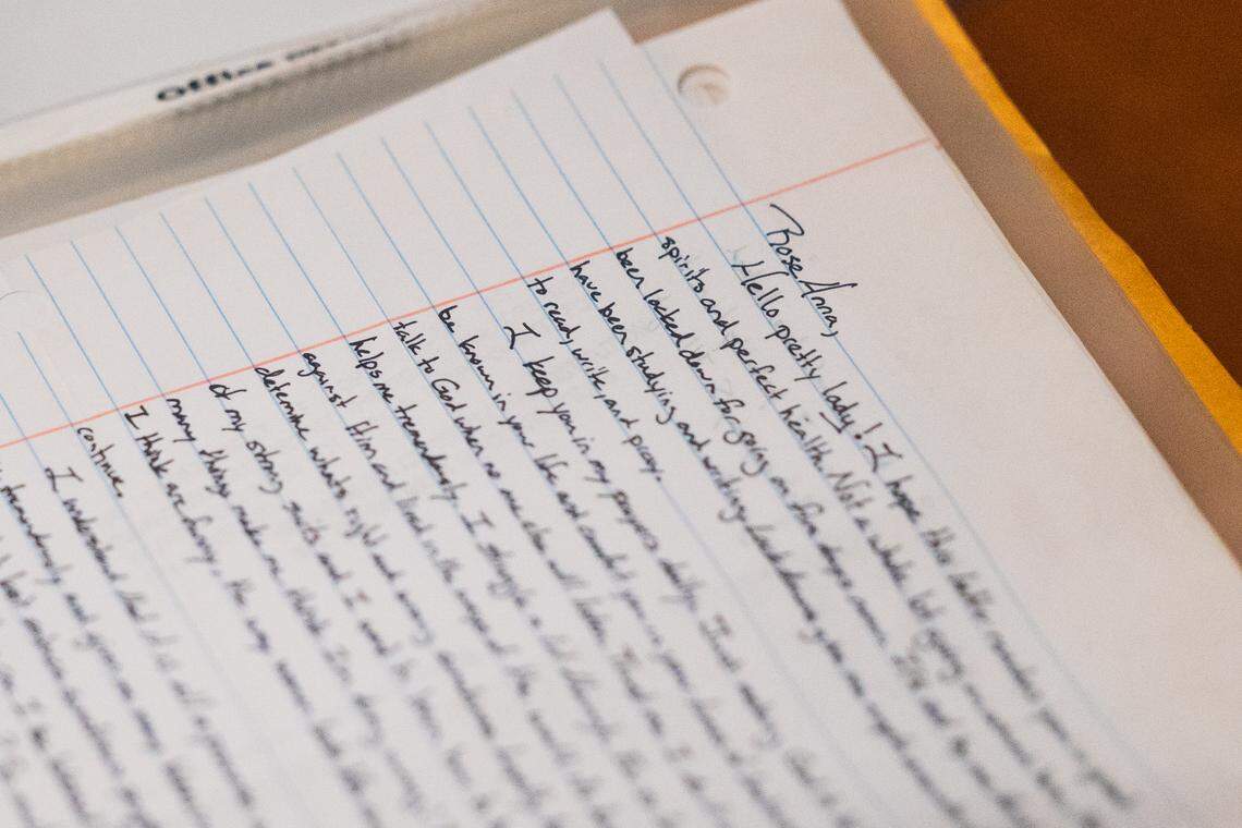 The first letter Ben Case sent Rose Anna Welch from prison begins, “Hello pretty lady!”