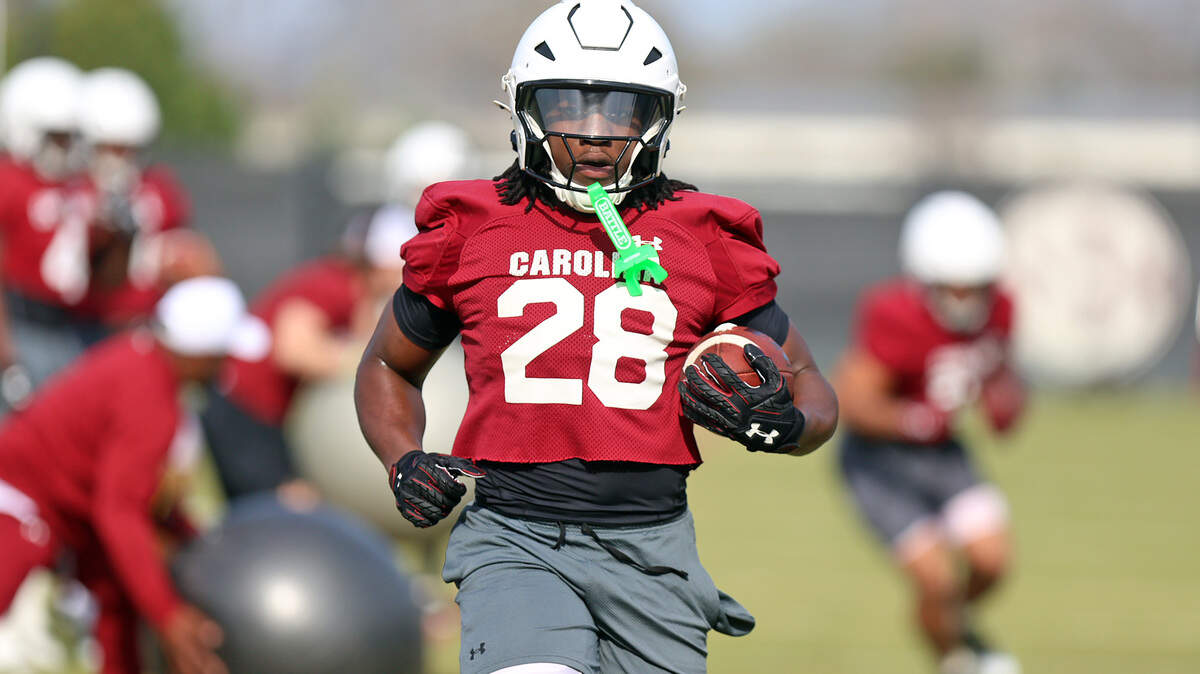 South Carolina's Matt Fuller during a 2026 spring football practice.