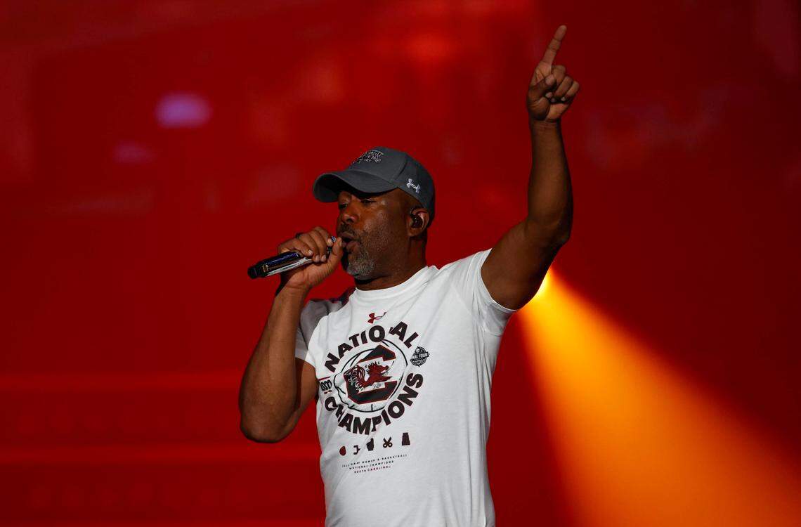 Darius Rucker performs for fans during a concert at the Colonial Life Arena on Sunday, April, 24, 2022. Rucker promised the concert for USC when the Gamecocks women’s basketball team won the 2022 National Championship.