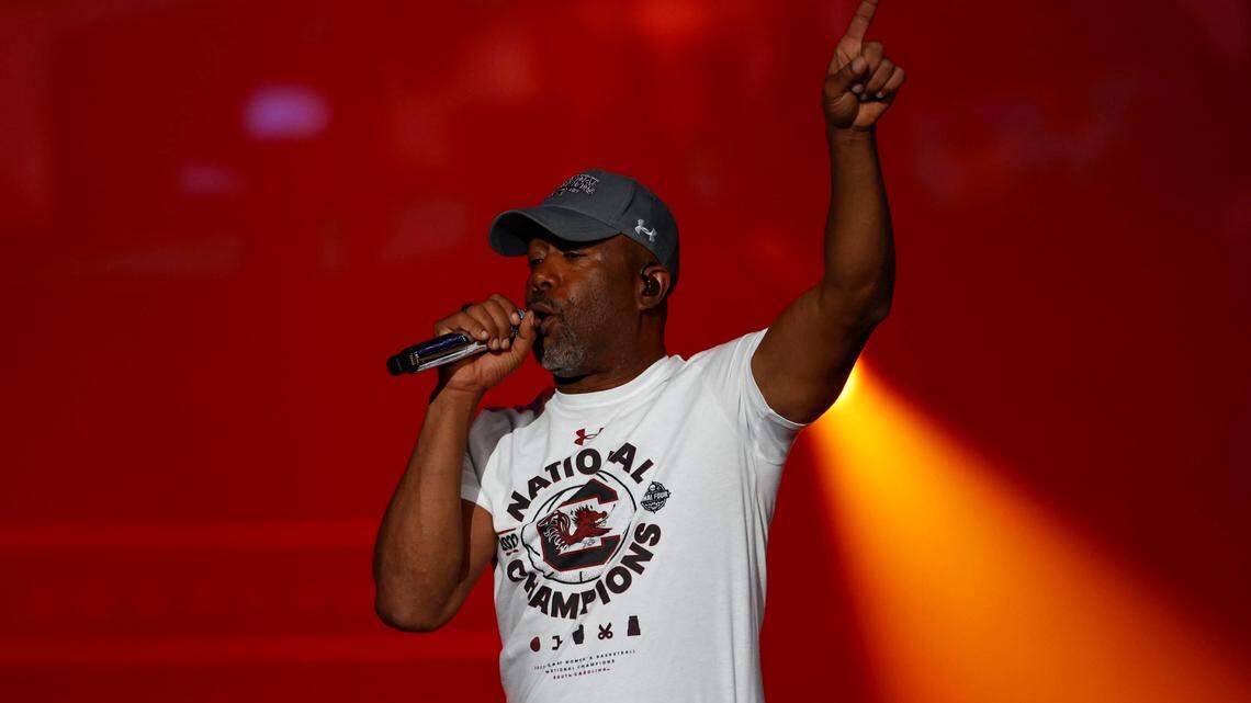 Darius Rucker performs for fans during a concert at the Colonial Life Arena on Sunday, April, 24, 2022. Rucker promised the concert for USC when the Gamecocks women’s basketball team won the 2022 National Championship.