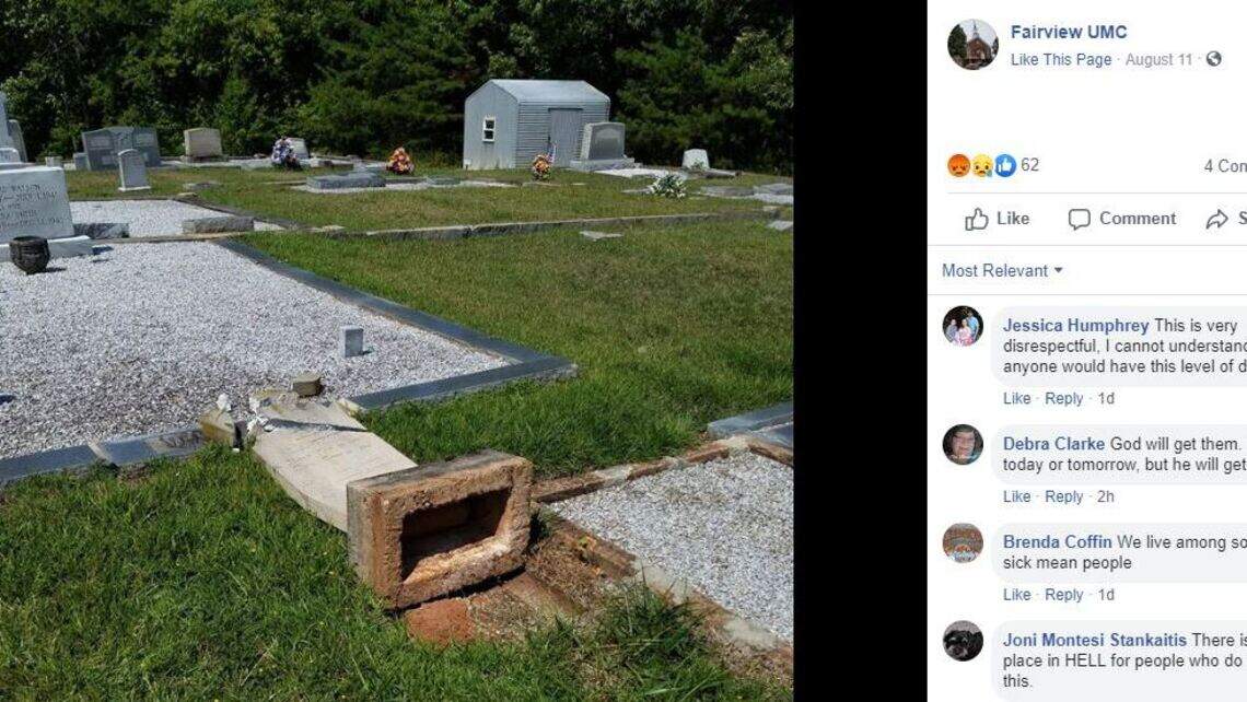 ‘God knows who you are:’ Sanctuary and cemetery vandalized at SC church